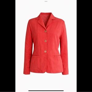 CA Sport Coral Pink Silk Quilted Classic Blazer | Statement Color Jacket